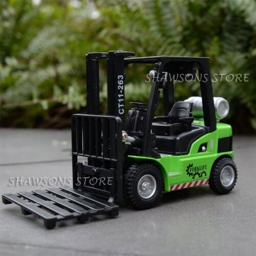 1:24 Scale Diecast Metal Truck Model Toy With Sound & Light Pull Back Forklift Replica