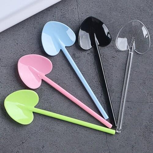100pcs Plastic Spoon Disposable Tableware Yogurt Pudding Ice Cream Spoon Creative Portable Dessert Cake Serveware Party Supplies
