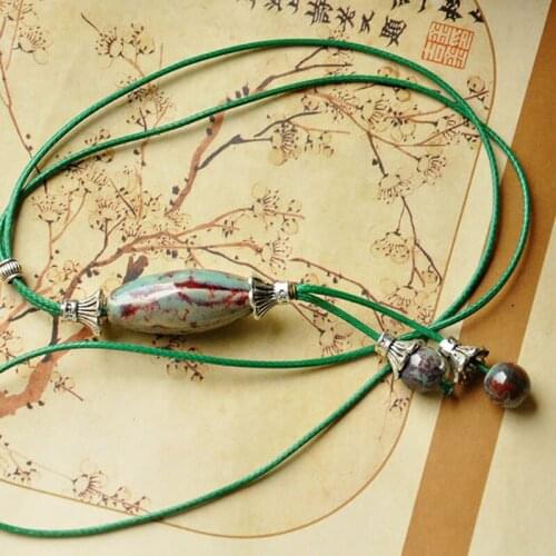 12 Pieces/Lot Flower Charm Necklaces Water Drop Pendants Choker Beads Stone Ceramic Statement Chain Adjustable Women Ethnic Gift