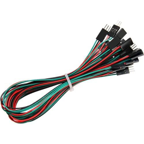 12pcs x 30cm Dupont Cable 3pin M-M/F-M/F-F Jumper Wire Connector for Reprap 3D Printer