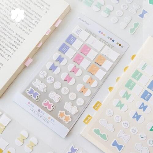 162pcs Message Memo Index Sticker Small Fresh Memo Index Label Instruction Sticker Cute Journal Stickers Scrapbooking Stationery