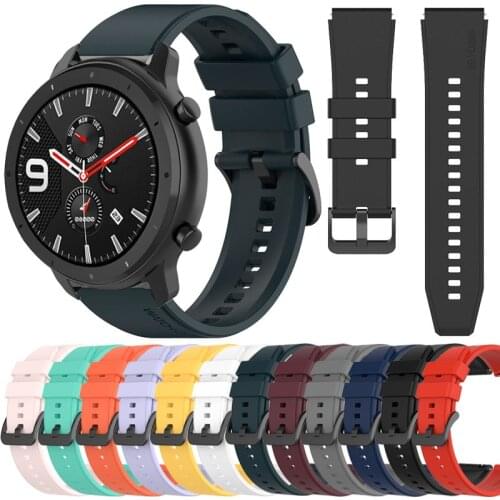 22mm Silicone Wristband for Xiaomi Huami Amazfit GTR 2 2e 47mm Stratos Pace 2 2S 3 Official Watch Band Strap ремешок Accessories