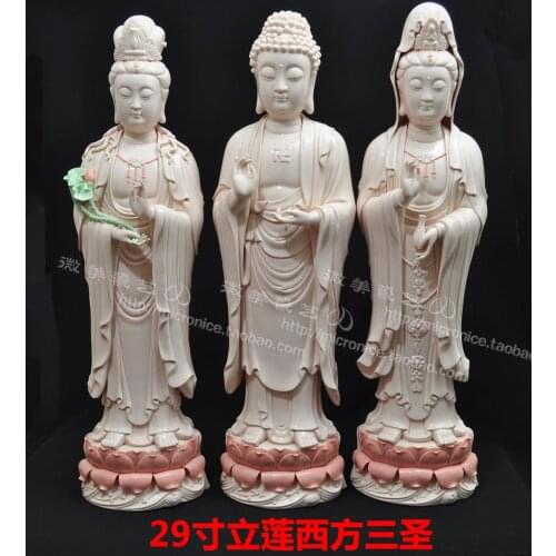 28 inches of Sam West put Ephraim Bodhisattva mahasthamaprapta Buddha Buddhist supplies Dehua ceramics