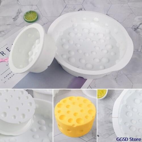 3D Non-Stick Silicone Cheese Shape Mold for DIY Mousse Pudding Cheese Handmade Soap Candle Baking Mould Cake Decorating Tools