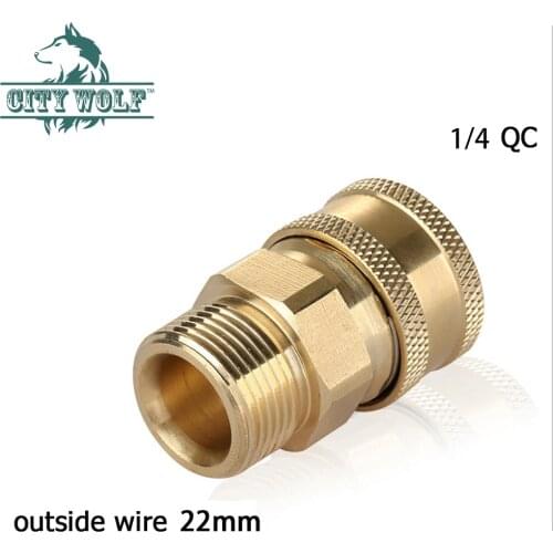 High pressure washer adaptor outside wire M22 to G1/4 quick connect female adaptor car wash gun snow foam lance joint car clean