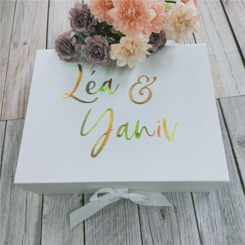 Custom Name Print Bride Gift Box Groom Gift Box Personalised Wedding Day Gift Box Personalised Gift Box with Wedding Date