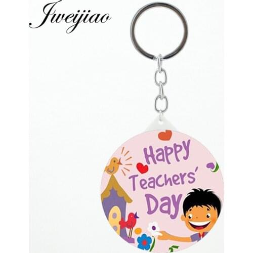 JWEIJIAO thank you teacher DIY Vanity mirror keyrings apple pencil handmade game Portable mirror from Chinese Design FQ475