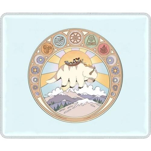 Team Avatar And Elements Design Amazing Mouse Pad Tarot Card with Locking Edge Mat Pads Rubber PC Table Decoration Cover