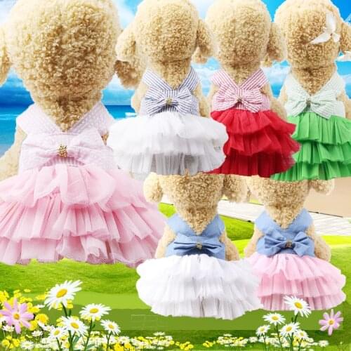 Pet Dog Floral Lace Ballet Skirts Princess Dress Clothes Puppy Cat Lacs Tutu Dress Dog Apparel Clothing Customes