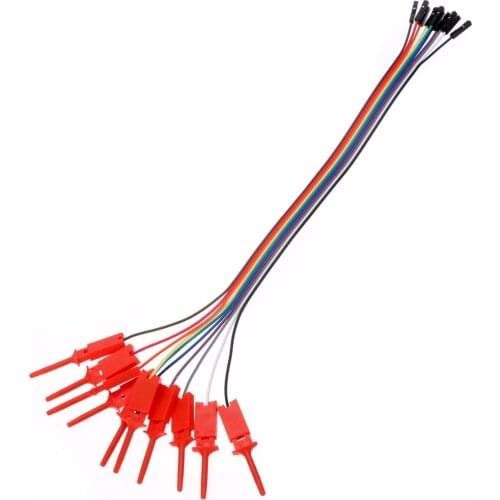 Mayitr 10pcs High Efficiency Logic Analyzer Cable Gripper Probe Test Hook Clip Line Kit for Measuring Testing Tools Color Random