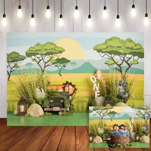Mehofond 1st Birthday Photography Background jungle Animal Birthday Party Baby Shower Child Portrait Decor Backdrop Photo Studio