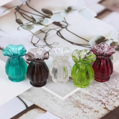 Dollhouse Miniatures 1:12 Colorful Mini Ceramic Pot DIY Handmade Doll House Kitchen Ceramic Ornament Decora vase