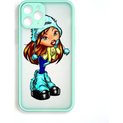 Fashion girl Bratz Cute doll Phone Case Bumper Shockproof Trasparent For iPhone 12 Mini 11 Pro Max XR X XS 7 8 Plus blue Cover