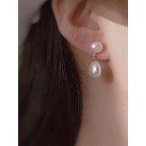 Fashionable fresh baroque jewelry set of the season, real natural high-quality pearls, gentle temperament full of ladies jewelry