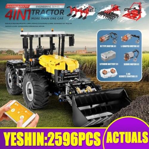 MOULD KING 17019 High-Tech Car The MOC-25371 RC Tractor Fastrac 4000er Set Building Blocks Model Parts Kids Christmas Toys Gift