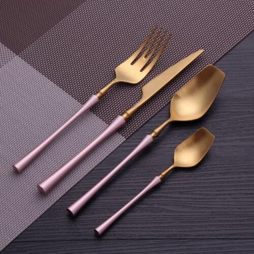 Tableware Stainless Steel Cutlery Set 4pcs Kitchen Knife Fork Spoon Set Tableware Dinnerware Flatware Set Forks Knives Spoons