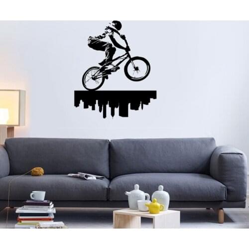 BMX Bike Shop Wall Sticker Customized Sports Posters Vinyl Wall Decals Decor Mural Car Windows Bicycle Glass Decal