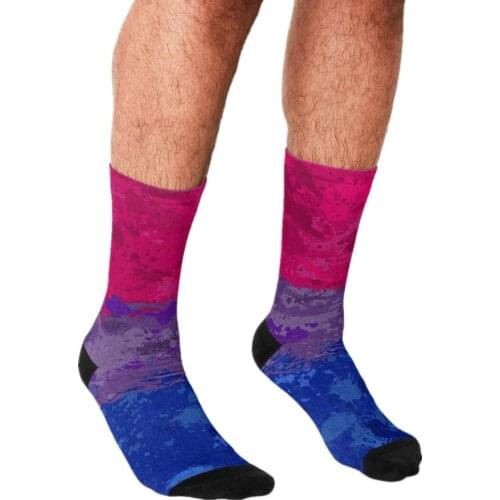 2021 Men Socks harajuku Bisexual Paint Splatter Flag Socks Printed Happy hip hop Novelty Skateboard Crew Casual Crazy Socks