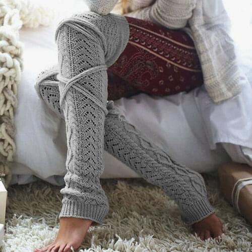 New Fashion Kawaii Women Winter Crochet Knitted Stocking Leg Warmers Boot Thigh High Fancy Women'e Stockings