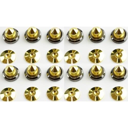 NEW 12 SETS Gold Speaker Spikes Subwoofer Spikes Isolation CD Amplifier Turntable Pad Stand Feet nail shock absorber feet
