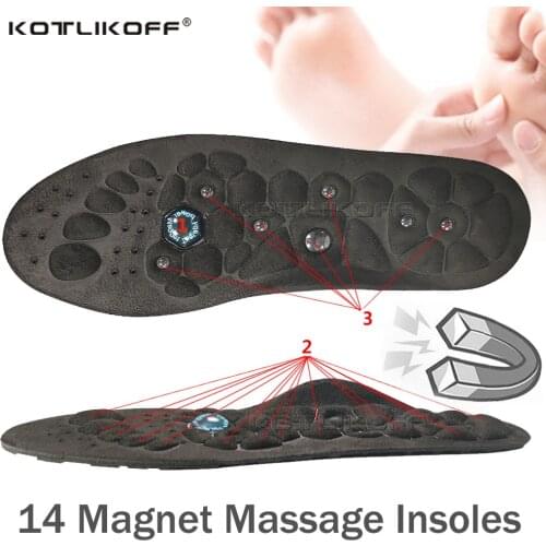 Orthopedic Magnetic Massage Insoles Feet Massage Physiotherapy Therapy Acupressure Soft Rubber Slimming Health Shoe Pads Unisex