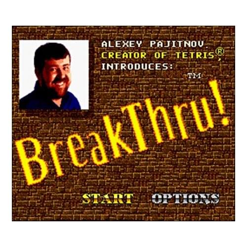 Break Thru NTSC Version 16 Bit 46 Pin Big Gray Game Card For USA Game Players