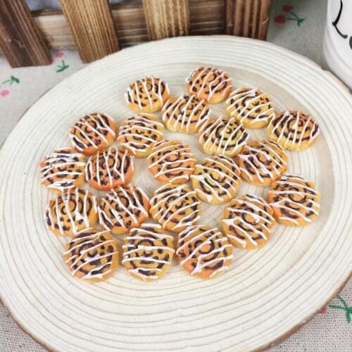 Kawaii Flatback DIY Ice Cream Bread Fake Food Resin Cabochon Flat Back Scrapbooking Embellishment Accessories Crafts Making:18mm