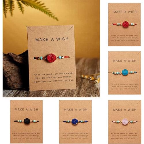 Gift Wish Stone Jewelry Make Braided Handmade Bracelet Bangle Women