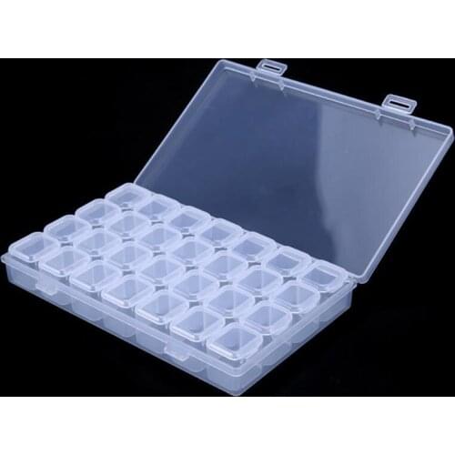 28 Lattice Open Jewelry Storage Box Transparent Compartment Medicine Box Organizer Case Adjustable Plastic Storage Box