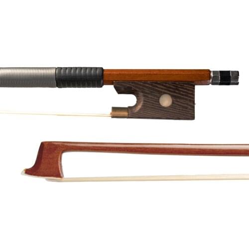 NAOMI 4/4 Size Brazilwood Violin/Fiddle Bow Round Stick W/ Plastic Grip White Horsehair Well Balance