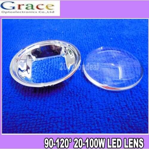 10pcs 90-120 degreen led Lens + Reflector Collimator for 20W 30W 50W 70W 100W High power led
