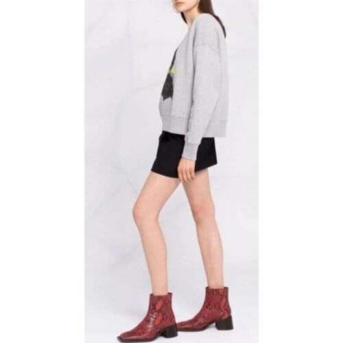 Portrait Letter Print Sweatshirts Women O-neck Gray Long Sleeve Loose 2021 Early Autumn New Female Casual Pullover Top