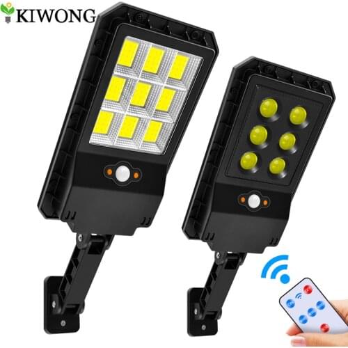 Solar Street Light Waterproof Wireless Solar Motion Sensor Security Lamp with 3 Modes Remote Controller for Garden Deck Fence