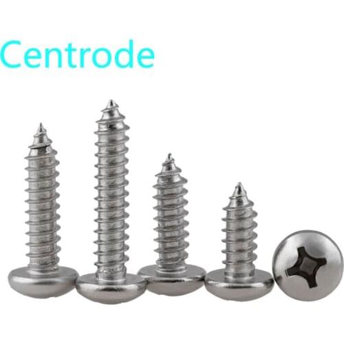 M5M6M8 Philips Pan Head Tapping Nibbed Screw PA 304 Stainless Steel Cross Round Head Self Tapping Wood Screw GB845 10Pcs