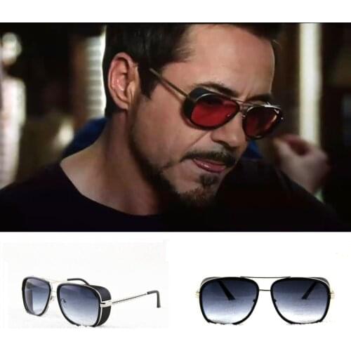 Iron Man 3 TONY stark Sunglasses Men Women Coating Vintage Brand Design Sun glasses retro Shades Windproof Goggles Oculos De Sol