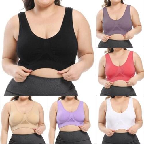 Plus Size Yoga Bra Padded Vest Women Seamless Sports Tops Fitness Workout Running Bras Shirts Breathable Clothes Brassiere