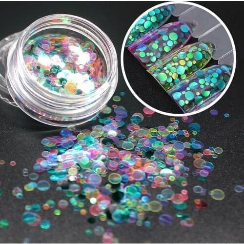 1Pcs Colorful Shiny Round Ultrathin Sequins 12Color Nail Stone AB Color Rhinestone Beads Manicure Nails Art Decorations Crystals