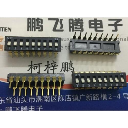1PCS Imported Japanese FUJISOKU DSS809C straight plug dial code switch 9-bit 9P key type flat dial 2.54mm