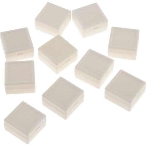 10pcs/Lot White Plastic Box Ring Display Case Jewelry Storage 3x3cm Square