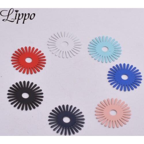 100pcs AC8222 18mm Brass Round Charms Gear Pendants Connector Filigree Earrings Connectors DIY Jewelry Materials