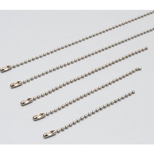 100pcs/lot 8/10/12/15/20cm Hot sale Silver color Beads Chain for Jewelry wholesale