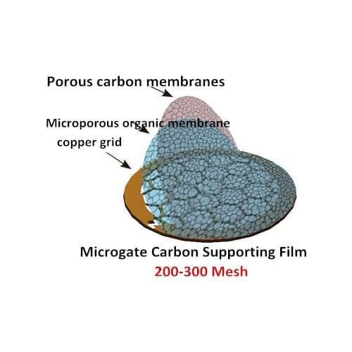 200-300 Mesh Copper Grid Microgate Carbon Supporting Film TEM Carrier Mesh Support Membrane Electron Microscopy SEM Consumables