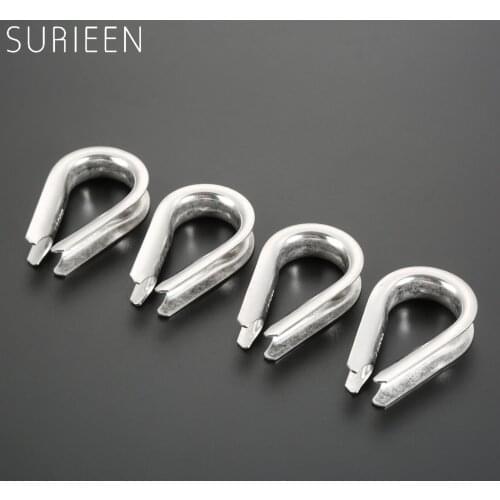4Pcs 1/2" M12 Marine 316 Stainless Steel Boat Thimbles Rigging Wire Rope Cable Crimps Clamps Ring Terminating Sleeve Clips Yacht