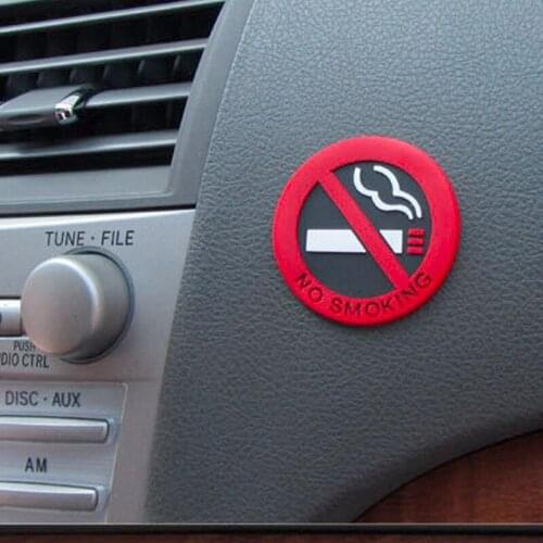 5Pcs Car styling No smoking Warning logo Rubber stickers car stickers for BMW Audi Toyota SUV C-HR BMW HONDA VW Ford Jeep Nissan