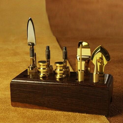 9Pcs Leather Electric Metal Special Hot Edge Head Set With Storage Base Leather Craft Tools
