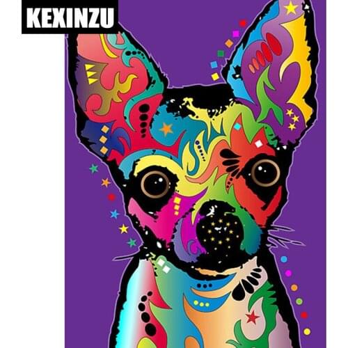 New 5D Diy diamond painting cross stitch "Colorful Dog" Full Square Diamond embroidery Needlework Rhinestone Mosaic Crafts