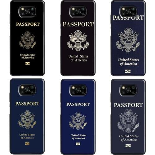 American Passport For Xiaomi Mi 11 Ultra Mi Note 10 Lite Mi 10T Pro Case For POCO X3 Pro F2 F3 M3 Pro Cover