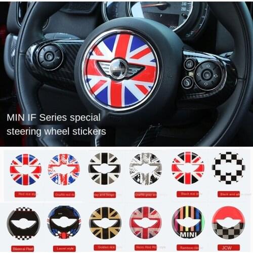 Car Steering Wheel Center 3D Dedicated Car Sticker For Mini Cooper R55 R56 R60 R61 F55 F56 F60 Clubman Countryman Accessories