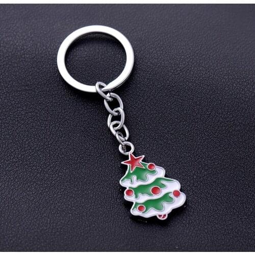 FREE shipping by FEDEX 100pcs/lot 2016 New Hot Novelty Zinc Alloy Metal Christmas Tree Keychains Lover Keyrings for Gifts