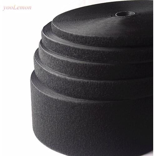 16mm-150mm width Black Hook and Loop Tape ( no glue ) / Roll - Sew On strips MST01